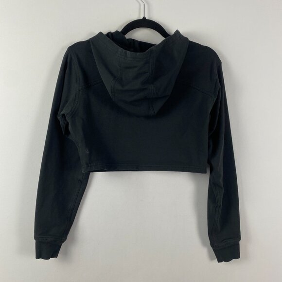 Lululemon Cropped Hoodie Size 2 Black Long Sleeve - Picture 4 of 8